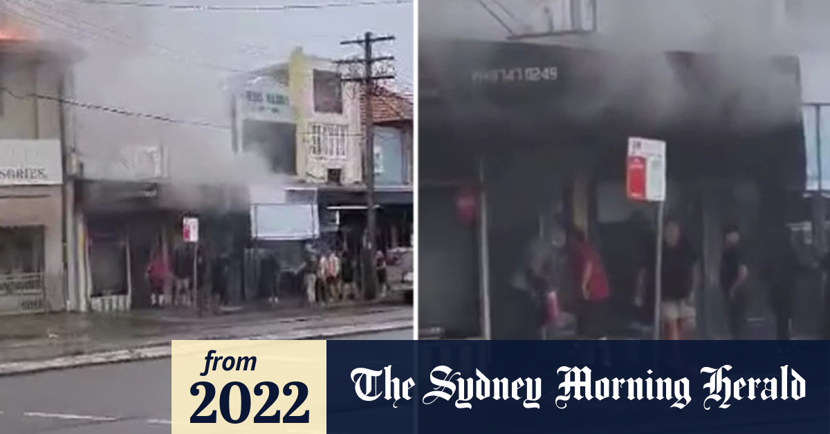 Video Firefighters Working To Put Out Blaze At Sydney Kebab Shop